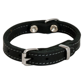 JV VETLEDER Halsband Zwart-14mmx35cm