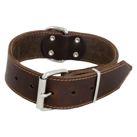 JV VETLEDER Brede Halsband Bruin-50mmx60cm