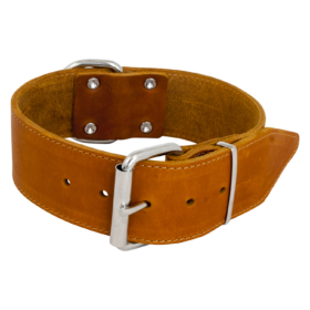 JV VETLEDER Brede Halsband Cognac-50mmx60cm