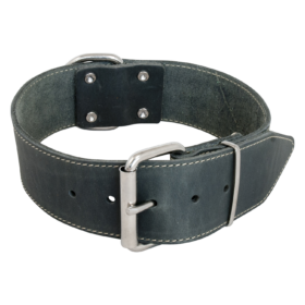 JV VETLEDER Brede Halsband Grijs-40mmx55cm