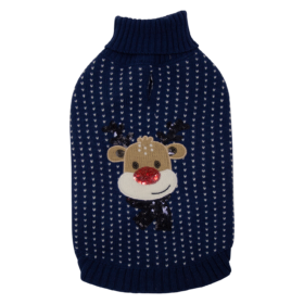 JV 5th Avenue Dogwalk Trui met Rendier Donkerblauw- XL