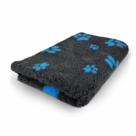 Vet bed Antraciet Kleine en Grote Blauwe Voetprint - Rol 10 Meter 150 cm Breed