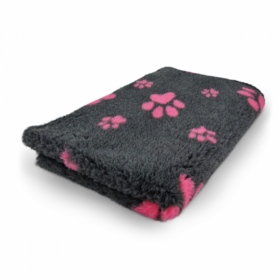 Vet Bed - Kleine en Grote Voetprint - Antraciet & Fuchsia - Rol 10 Meter 150 cm Breed