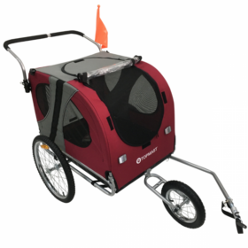 Topmast Easy Flow Hondenfietskar - Met Jogger Functie - Opvouwbaar - Rood - Medium